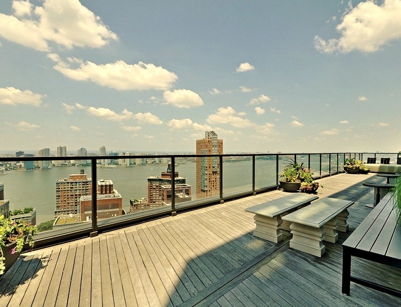 Beautiful View of Water and City from Luxury Penthouse Patio